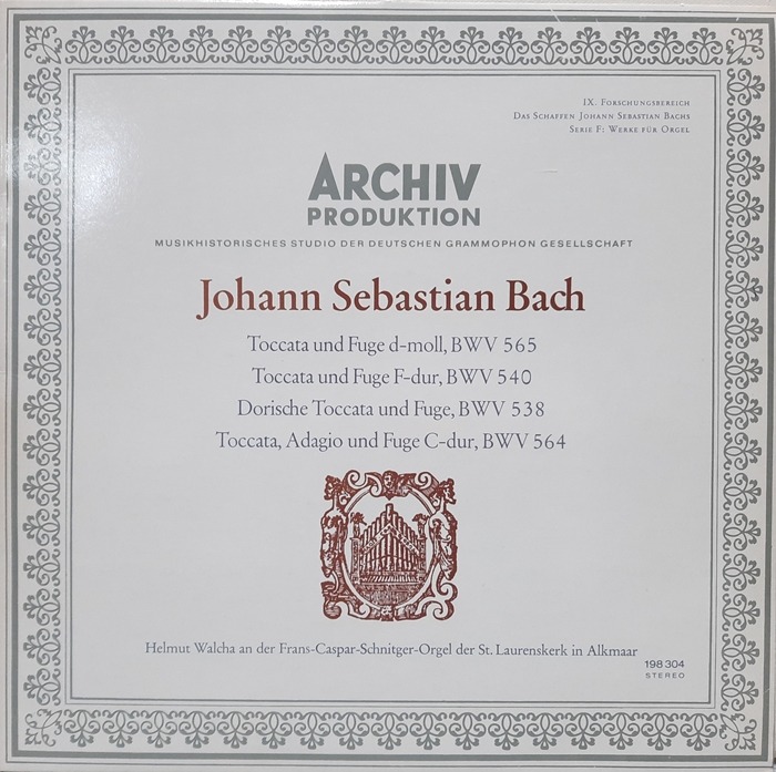 Bach : Toccaten Und Fugen BWV 565. 540. 538. 564 Helmut Walcha